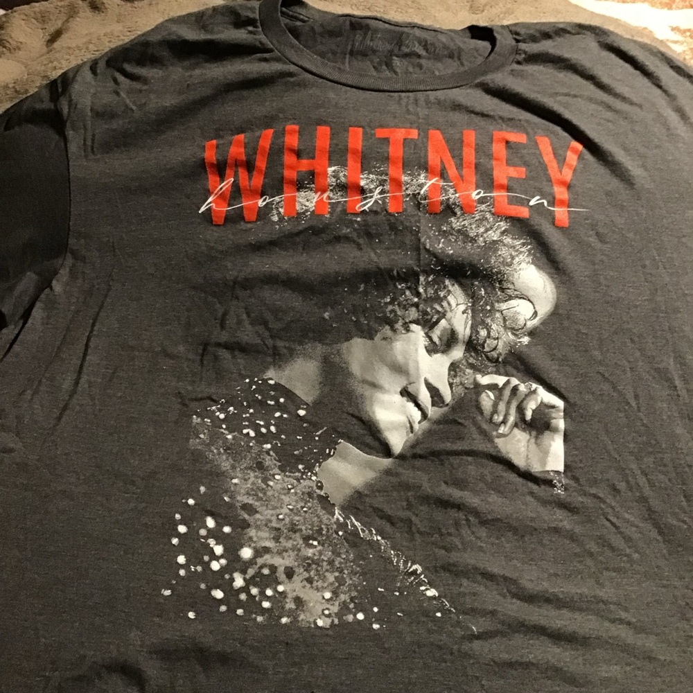 Whitney Houston Men’s Graphic Gray T-Shirt Size 2X New